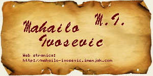 Mahailo Ivošević vizit kartica